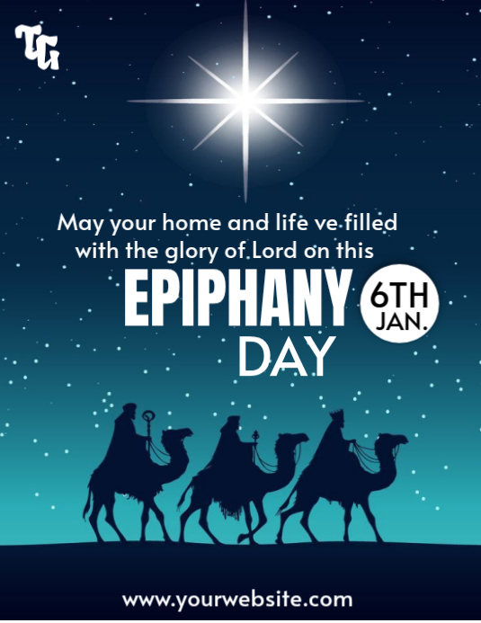 White Illustrative Epiphany Day Flyer Flyer (us Letter) Template ...