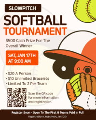 White Illustrative Exciting Slowpitch Softball Tournament Flyer Template -  Instagram Portrait
