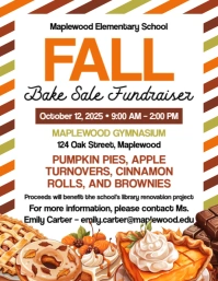 White Illustrative Fall Bake Sale Flyer Flyer (us Letter) Volante (Carta US) template