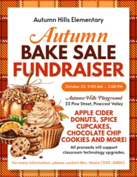 White Illustrative Fall Bake Sale Flyer Flyer (us Letter) Volante (Carta US) template