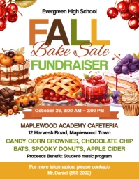 White Illustrative Fall Bake Sale Flyer Flyer (us Letter) 传单(美国信函) template