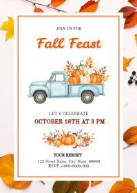 Hvid Fall Feast Celebration A6 Template