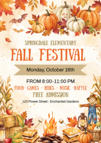 White Fall Festival A4 Template