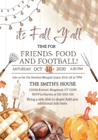 Bianco Fall Football Gathering A4 Template