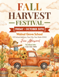 Bianco Fall Harvest Festival Volantino Template