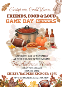 White Illustrative Fall Party Invitation A4 template