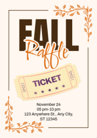White Fall Raffle Event A4 Template
