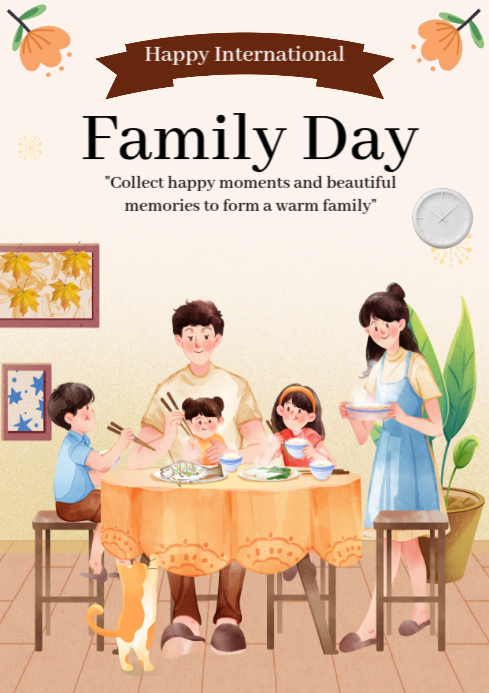 White Illustrative Family Day Celebration Graphic With Whimsical ...