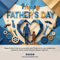 White Illustrative Father's Day Celebration Instagram Post template