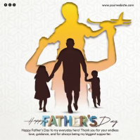 White Illustrative Father's Day Celebration Square Video Квадрат (1 : 1) template