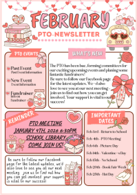 White Illustrative February Pto Newsletter  A4 template