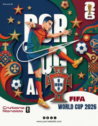White Illustrative FIFA World Cup 2026 Flyer template