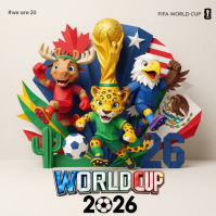 White Illustrative FIFA World Cup 2026 Instagram Post template