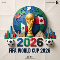White Illustrative FIFA World Cup 2026 Instagram Post template