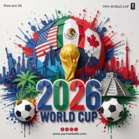 White Illustrative FIFA World Cup 2026 Instagram Post template