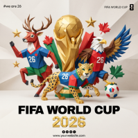 White Illustrative FIFA World Cup 2026 Instagram Post template