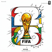 White Illustrative FIFA World Cup 2026 Logo template