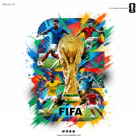 White Illustrative FIFA World Cup 2026 Square Cuadrado (1:1) template