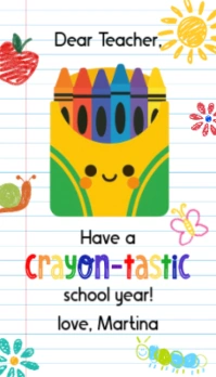 White Illustrative First Day Of School Sweet Treat Business Card Tarjeta de Presentación template