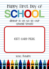 สีขาว Back to School Gift Card A6 Template