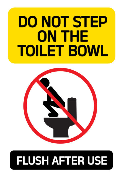 White Illustrative Flush After Use A4 template