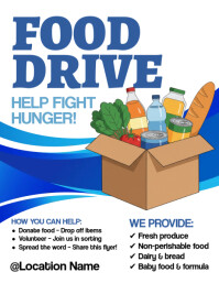 White Illustrative Food Drive Flyer (us Letter) template