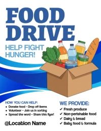 White Illustrative Food Drive Flyer (us Letter) template