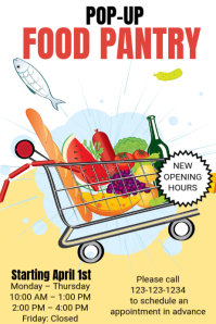 White Illustrative Food Pantry Poster template