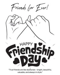 White Illustrative Friendship Day Instagram Portrait template