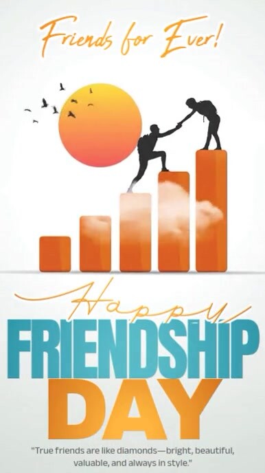 White Illustrative Friendship Day Instagram Story Instagram-verhaal template