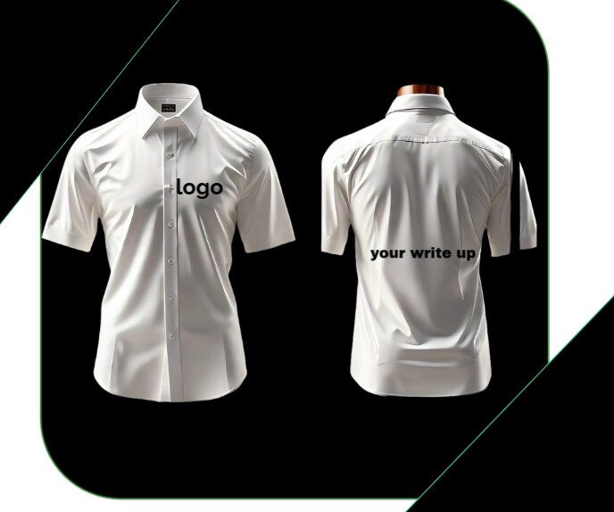 White Illustrative Front And Back Views T Shi Large Rectangle template