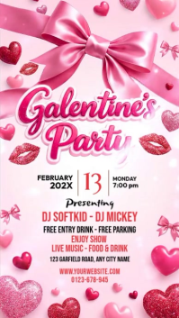 White Illustrative Galentines Party Instagram Story template