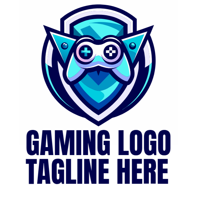 White Illustrative Gaming Logo Template | PosterMyWall