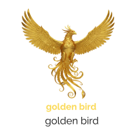 White Illustrative Golden Bird Logo Logo template