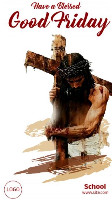 White Illustrative Good Friday Instagram Reel Video Template | PosterMyWall
