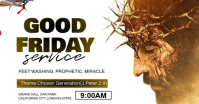 White Illustrative Good Friday Service Facebook Ad template