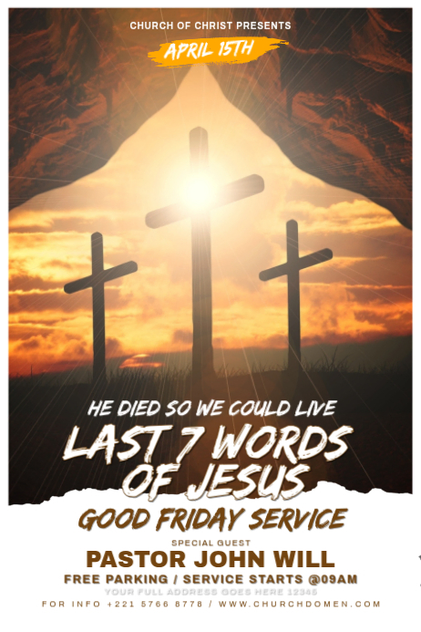 Perfect Service Poster Good Friday Service Posters Template | PosterMyWall