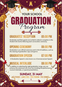 White Illustrative Graduation Ceremony A6 template