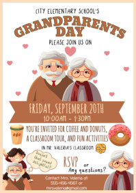 Hvid Grandparents Day Celebration A4 Template
