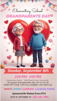 White Illustrative Grandparents Day  Instagram Story template