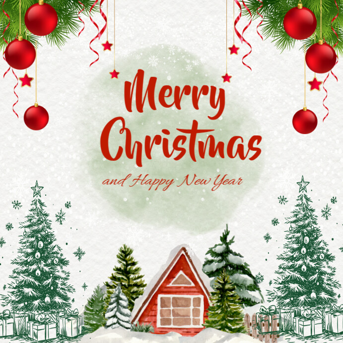 Copy of White Illustrative Green Merry Christmas instagram post ...
