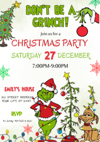 Weiß Christmas Party Invitation A4 Template