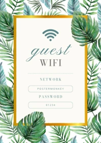 White Illustrative Guest Wifi A2 template