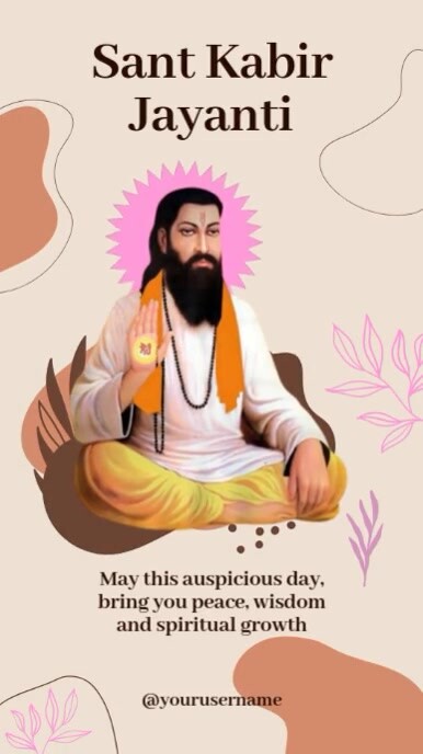 White Illustrative Guru Kabir Jayanti Blessings Instagram Reel template