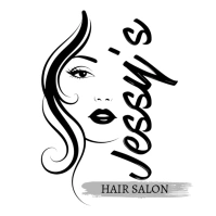 White Illustrative Hair Salon Logo template