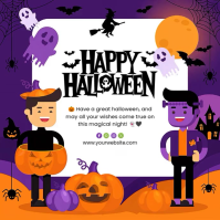 Putih Halloween Greeting Message Instagram Template
