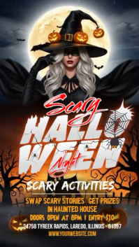 White Illustrative Halloween Club Night Instagram Story template