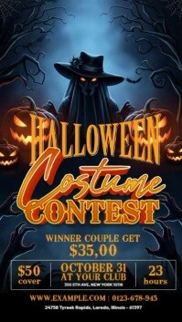 Black Halloween Costume Contest Instagram Story Template