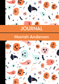 White Illustrative Halloween Design Journal Cover Template  A4