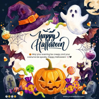 Bianco Halloween Greeting Instagram na Post Template